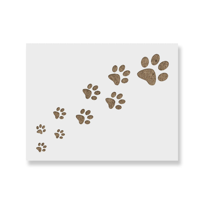 Trail of Paw Prints Stencil