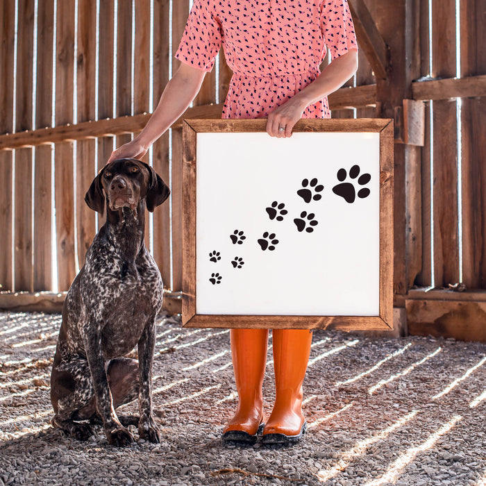 Trail of Paw Prints Stencil