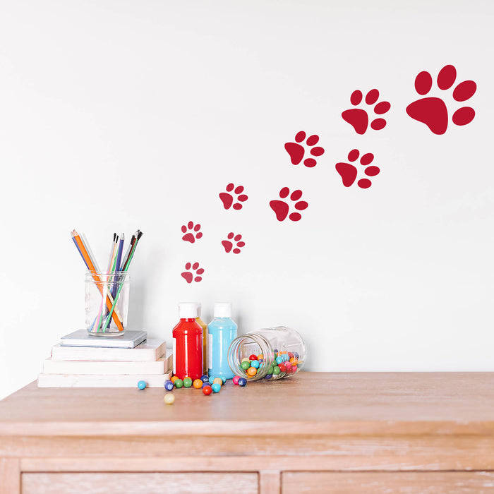 Trail of Paw Prints Stencil