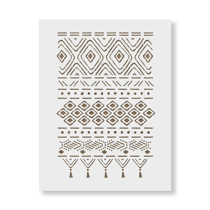 Tribal Rug Pattern Wall Stencil