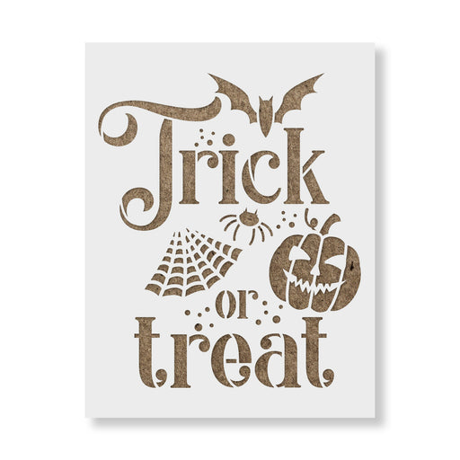 Trick Or Treat Spider Web Stencil