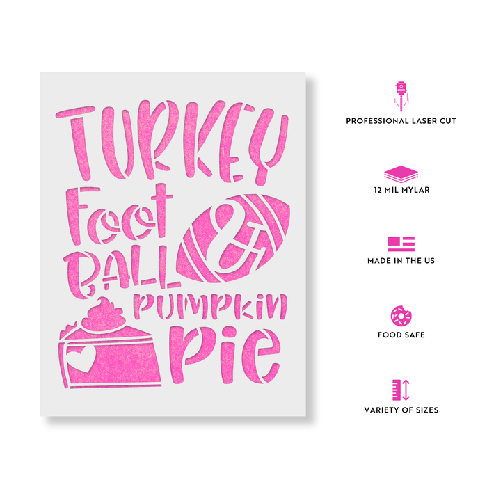 Turkey Football Pie Stencil