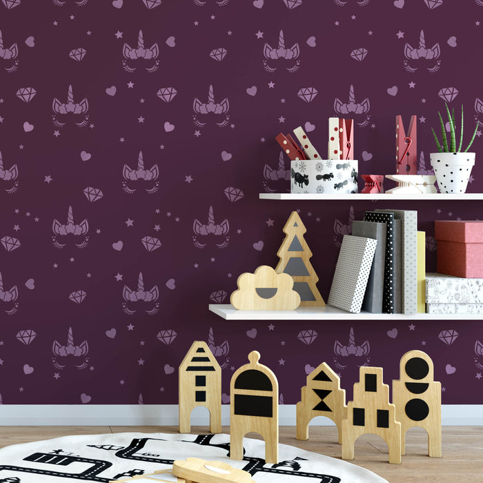 Unicorn Face Pattern Wall Stencil