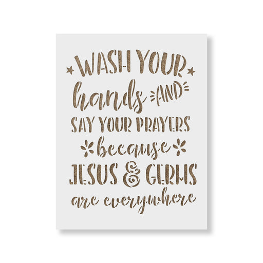 Wash Your Hands And Say Your Prayers Bathroom Sign Stencil