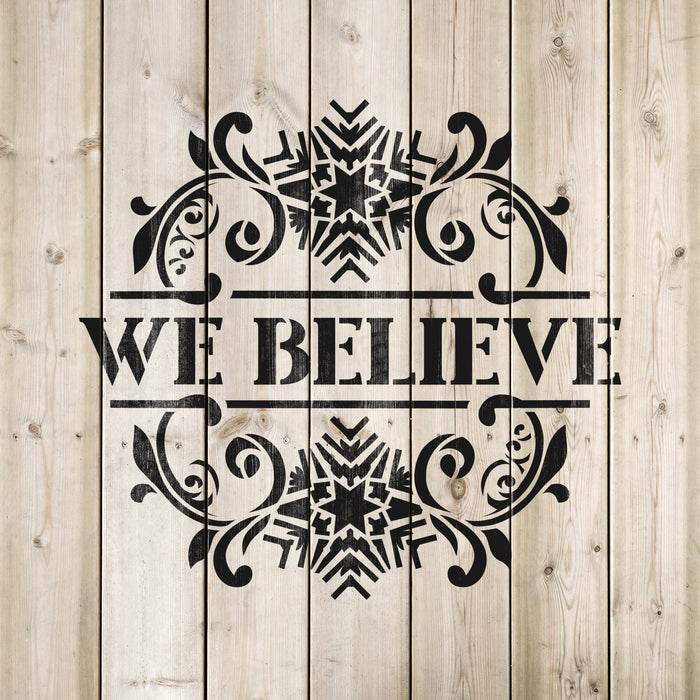 We Believe Porch Sign Stencil