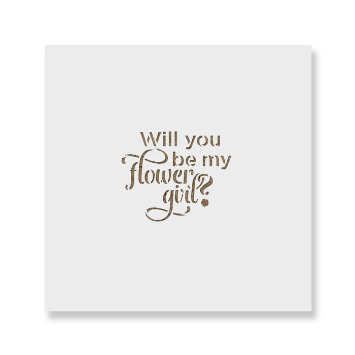 Will You Flower Girl Cookie Stencil