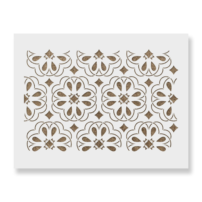 Zydeco Hibiscus Pattern Wall Stencil