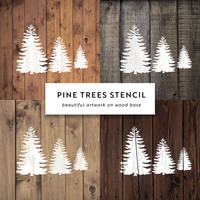 Pine TREE stencil - 2 Pine Trees