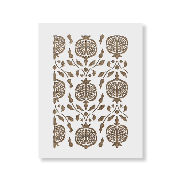 Pomegranate Pattern Wall Stencil